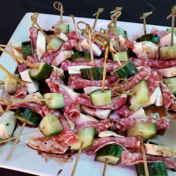 a plate of food on a table