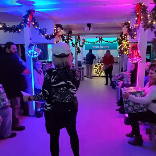 a group of people standing on a stage